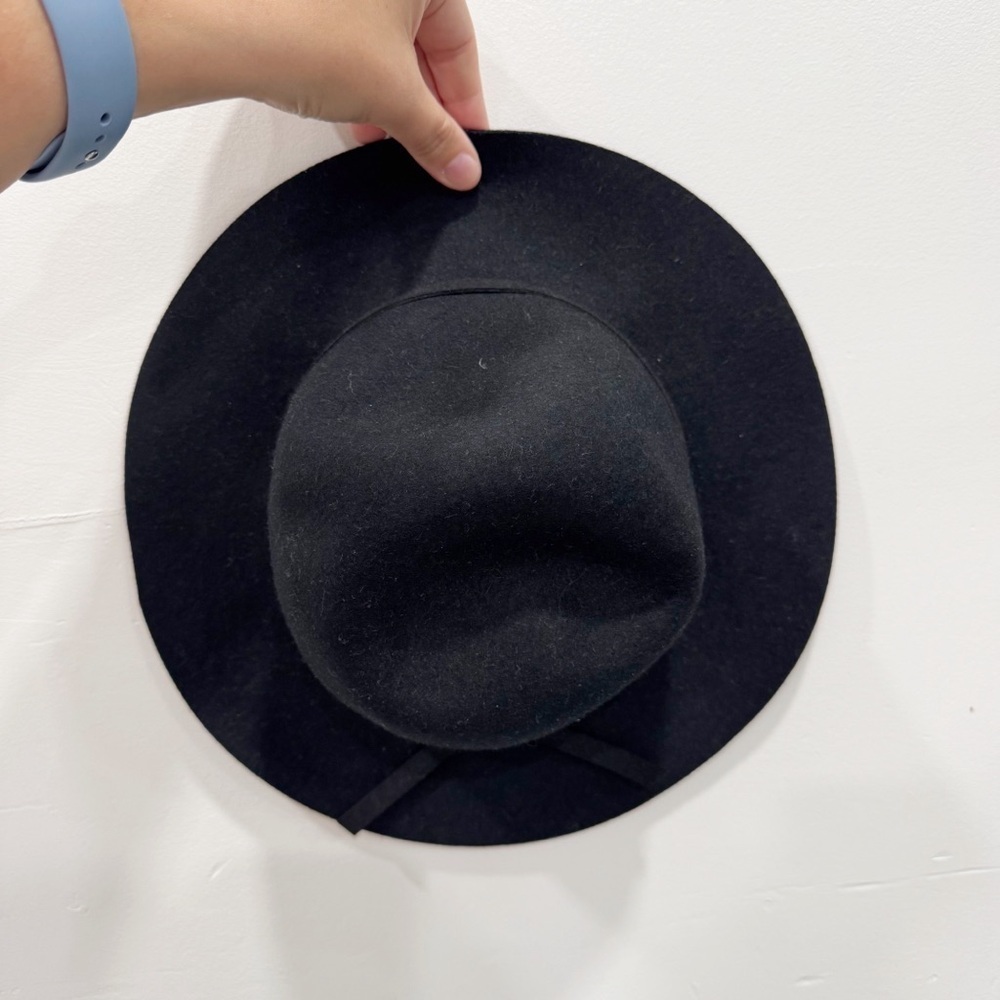 Zara Accessories Black Wide Brim Floppy Hat Wool Blend Fall